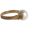 Gemshine - Damen - Ring - Spannring - Vergoldet - Zuchtperle - Weiß - 8mm, Ringgröße:52 (16.6) – Bild 4