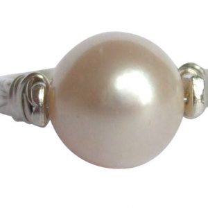 Gemshine - Damen - Ring - Spannring - 925 Silber - Zuchtperle - Weiß - 8mm, Ringgröße:55 (17.5)
