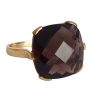 Gemshine - Damen - Ring - 9k (375) Gold - Rauchquarz - Braun - 15mm, Ringgröße:57 (18.1)