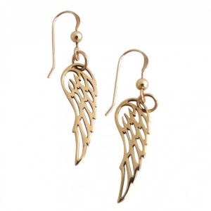 Gemshine - Damen - Ohrringe - WINGS - 925 Silber - Vergoldet - 3 cm