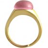Gemshine - Damen - Ring - 925 Silber Vergoldet - Rosenquarz - Rosa - Größenverstellbar - 10mm – Bild 4