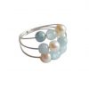 Gemshine - Damen - Ring - 925 Silber - Aquamarin - Perlen - Blau - Weiß, Ringgröße:51 (16.2) – Bild 3