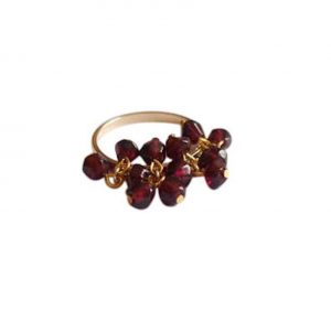 Gemshine - Damen - Ring - Vergoldet - Granat - Dunkelrot, Ringgröße:54 (17.2)