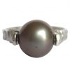 Gemshine - Damen - Ring - Spannring - 925 Silber - Zuchtperle - Tahiti - Grau - 8mm, Ringgröße:55 (17.5)