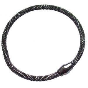 Gemshine - Damen - Armband - 925 Silber - Ruthenium - Schwarz