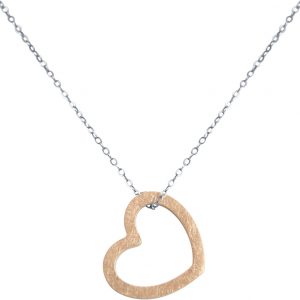 Gemshine  - Damen - Herz - Halskette - Anhänger - 925 Silber - Rose Vergoldet - 2,5 cm