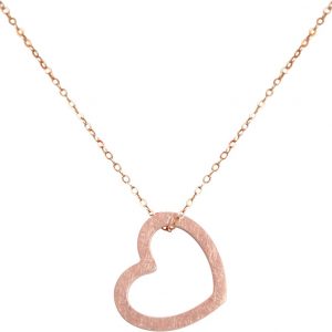 Gemshine  - Damen - Herz - Halskette - Anhänger - 925 Silber - Rose Vergoldet - 2,5 cm
