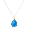 Gemshine - Damen - Halskette - 925 Silber - Vergoldet - Quarz - Topas - Blau - CANDY - Tropfen - 60 cm – Bild 4