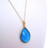 Gemshine - Damen - Halskette - 925 Silber - Vergoldet - Quarz - Topas - Blau - CANDY - Tropfen - 60 cm – Bild 3