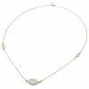 Gemshine - Damen - Halskette - 925 Silber Vergoldet - Chalcedon - Mondstein - Meeresgrün - Weiss - 45 cm – Bild 4