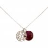Gemshine - Damen - Halskette - Anhänger - LEBENSBAUM - 925 Silber - Rubin - Rot - 45 cm – Bild 3