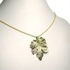 Gemshine - Damen - Halskette - Anhänger - Vergoldet - Blatt - Chrysanthem - Natur - 3,5 cm – Bild 3