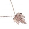 Gemshine - Damen - Halskette - Anhänger - Rose Vergoldet - Blatt - Chrysanthem - Natur - 3,5 cm