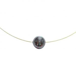 GEMSHINE Damenhalskette mit grauer Tahiti Perle. 45 cm lange vergoldete Perlenkette - Made in München / Germany - Im eleganten Schmucketui mit Geschenkverpackung geliefert.