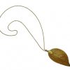 Gemshine - Damen - Halskette - Anhänger - Vergoldet - Blatt - Rose - Natur - 7 cm – Bild 4