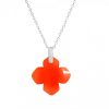 Gemshine - Damen - Halskette - Anhänger - 925 Silber - Karneol - Rot - GEM - 2,5 cm