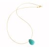Gemshine - Damen - Anhänger - Halskette - Vergoldet - Jade - Tropfen - Blau - 45 cm – Bild 5