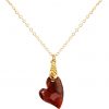 Gemshine - Damen - Halskette - Anhänger - Vergoldet - Herz - Rot - MADE WITH SWAROVSKI ELEMENTS® - 45 cm
