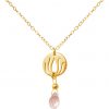 GEMSHINE Damenhalskette aus hochwertig vergoldetem 925 Silber mit YOGA Lotusblume und Rosenquarz hervorragender Qualität. Made in Madrid / Spanien. Im eleganten Schmucketui mit Geschenkverpackung – Bild 3