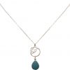GEMSHINE Damenhalskette aus 925 Silber mit YOGA Lotusblume und Türkis Tropfen. Edelstein hervorragender Qualität und Farbe. Made in Madrid / Spanien. Im eleganten Schmucketui mit Geschenkverpackung – Bild 3