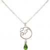 GEMSHINE Damenhalskette aus 925 Silber mit YOGA Lotusblume und Peridot Tropfen. Edelstein hervorragender Qualität und Farbe. Made in Madrid / Spanien. Im eleganten Schmucketui mit Geschenkverpackung. – Bild 4