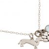 GEMSHINE Dackel und Pfote Tatze Anhänger mit Edelstein Auswahl. Massiv 925 Silber an 45cm Halskette. Geschenk für Haustier Herrchen und Frauchen - Made in Spain – Bild 4