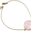 Gemshine - Damen - Armband - Vergoldet - Rosenquarz - Rosa - Facettiert - 19 cm
