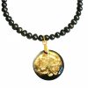 Gemshine - Damen - Armband - Anhänger - Medaillon - Perlen - Perlmutt - Vergoldet - Grau -Tahiti - 2,5 cm – Bild 4