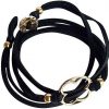 Gemshine - Damen - Armband - Wickelarmband - KNOTS Clover - Vergoldet - Schwarz - Größenverstellbar – Bild 4