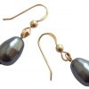 Gemshine - Damen - Ohrringe - Perlen - Tahiti - Grau - Tropfen - Vergoldet - 11 mm – Bild 3