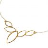 Gemshine - Damen - Halskette - Anhänger - 925 Silber - Vergoldet - Lotus Blume - LEAVES - 45 cm – Bild 3