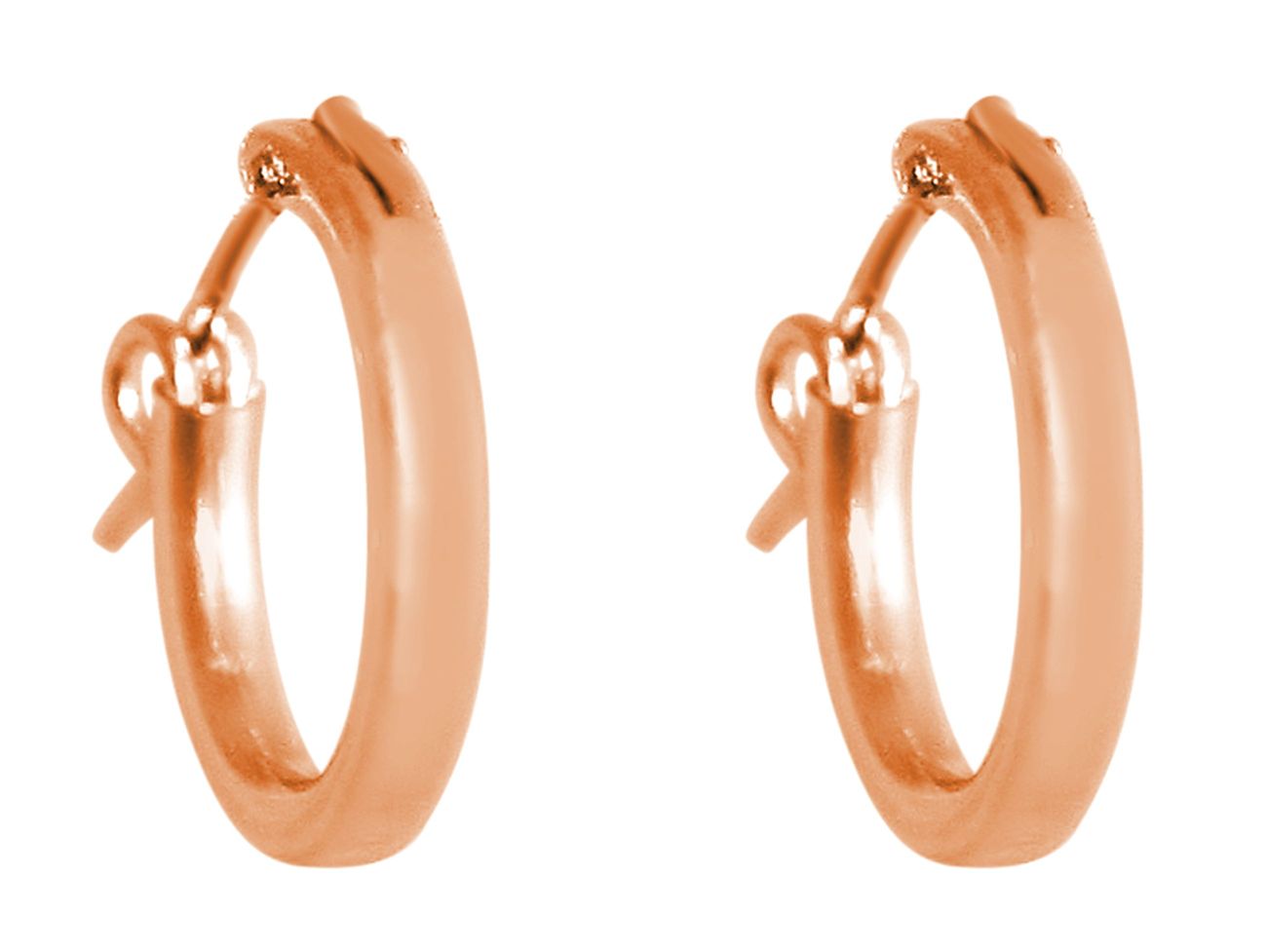 GEMSHINE 925 Silber rose vergoldete Creolen Ohrringe im klassischen Design in Größen 12 mm - 40 mm. Made in Madrid / Spanien, Ohrringe Diameter:20 – Bild 4