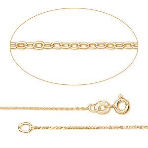GEMSHINE 14k 585 Gold Halskette. 0,9 mm Ankerkette im klassischen Design mit Längen von 40 bis 76 cm, Ketten Länge:51