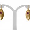 Gemshine - Damen - Ohrringe - Ohrhänger - 925 Silber - Vergoldet - Marquise - Minimalistisch - Design - Rubin - Rot - 3 cm – Bild 3
