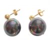 Gemshine - Damen - Ohrringe - Perlen - Tahiti - Grau - Vergoldet - 12 mm – Bild 3
