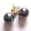 Gemshine - Damen - Ohrringe - Perlen - Tahiti - Grau - Vergoldet - 12 mm – Bild 4