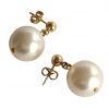 Gemshine - Damen - Ohrringe - Perlen - Edel Weiß - Vergoldet - 12 mm