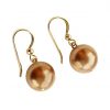 Gemshine - Damen - Ohrringe - Perlen - Tahiti - Champagner - Vergoldet - 12 mm