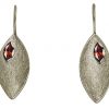 Gemshine - Damen - Ohrringe - Ohrhänger - 925 Silber - Marquise - Minimalistisch - Design - Granat - Rot - 3,5 cm