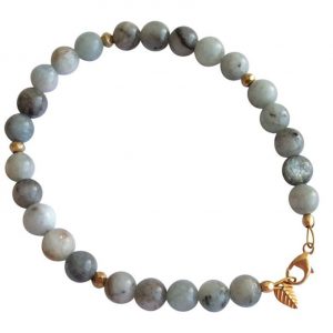 Gemshine - Damen - Armband - Aquamarin - Blau - Vergoldet - 6 mm
