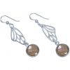 Gemshine - Damen - Ohrringe - 925 Silber - Schmetterling Flügel - Rauchquarz - Braun - 4 cm