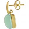 Gemshine - Damen - Ohrringe - 925 Silber Vergoldet - Chalcedon - Meeresgrün- 2 cm – Bild 3