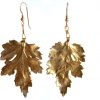 Gemshine - Damen - Ohrringe - Vergoldet - Blatt - Chrysanthem - Natur - 3,5 cm