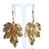 Gemshine - Damen - Ohrringe - Vergoldet - Blatt - Chrysanthem - Natur - 3,5 cm – Bild 3