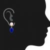 Gemshine - Damen - Ohrringe - Ohrclips - Vergoldet  - Rosenquarz - Jade - Rosa - Blau - TROPFEN - 3,5 cm – Bild 4