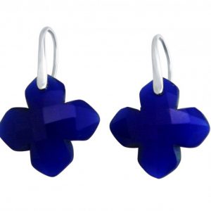Gemshine - Damen - Ohrringe - 925 Silber - Chalcedon - Blau - GEM - 2,5 cm