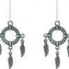 Gemshine - Ohrringe - Traumfänger - Versilbert - Boho - Feder - 4 cm