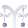 Gemshine - Damen -  Ohrringe - 925 Silber - LIBELLE - Amethyst - Lila - Violett - 4 cm – Bild 5