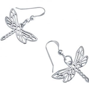 Gemshine - Damen -  Ohrringe - 925 Silber - LIBELLE - 3 cm