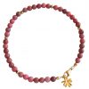 Gemshine - Damen - Armband - Edelstein - Rosa - Vergoldet - 4 mm